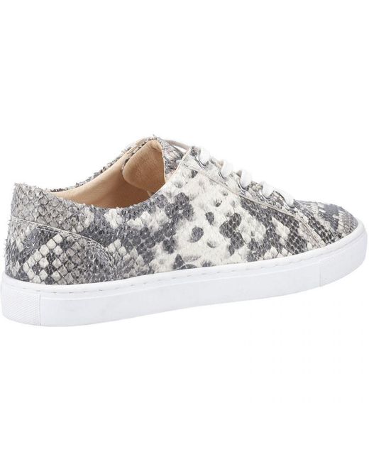 Hush Puppies Gray Ladies Tessa Python Print Leather Shoes