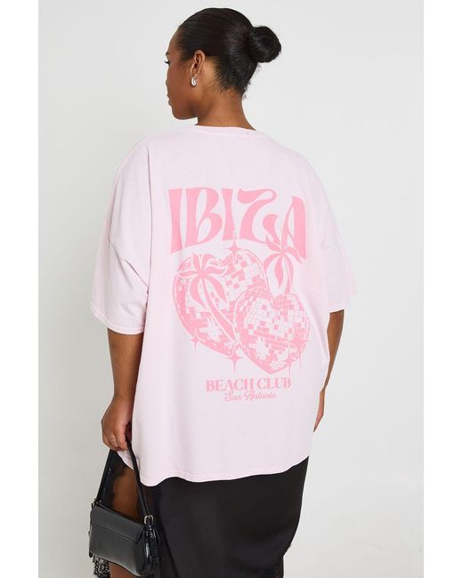 Boohoo White Plus Ibizia Printed T Shirt