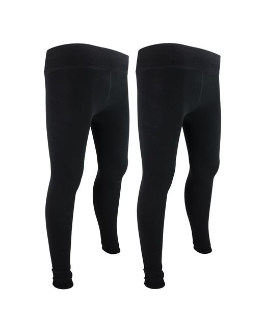 THMO Black 2 Pack Ladies Thermal Bottoms Leggings For Winter