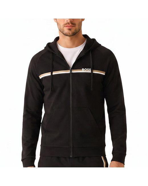 Boss Black Cotton Zip-Up Hoodie 50554785 for men