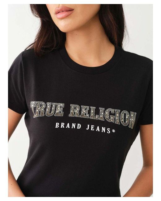 True Religion Black Slim Crew Neck Tee