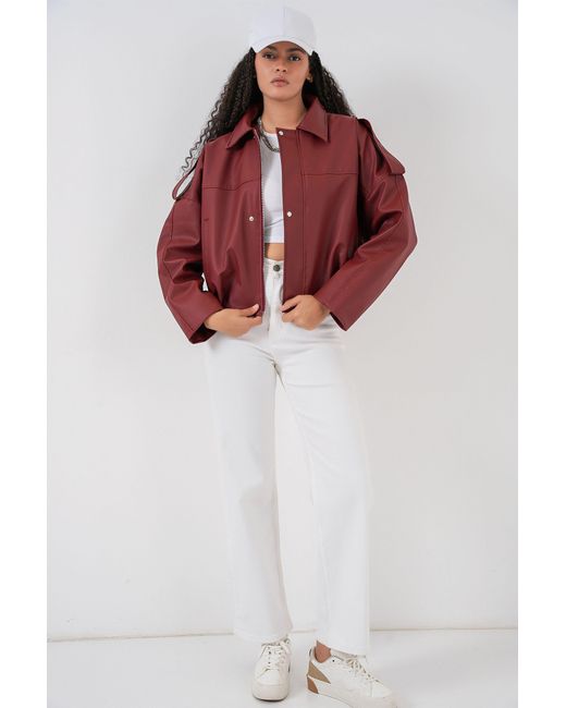 Bigdart Oversized Ritsjack in het Red