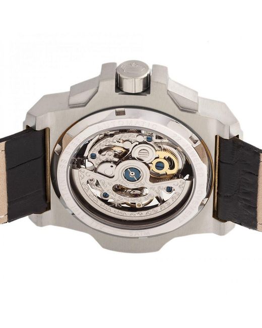 Reign Metallic Commodus Automatic Skeleton Leather-Band Watch for men