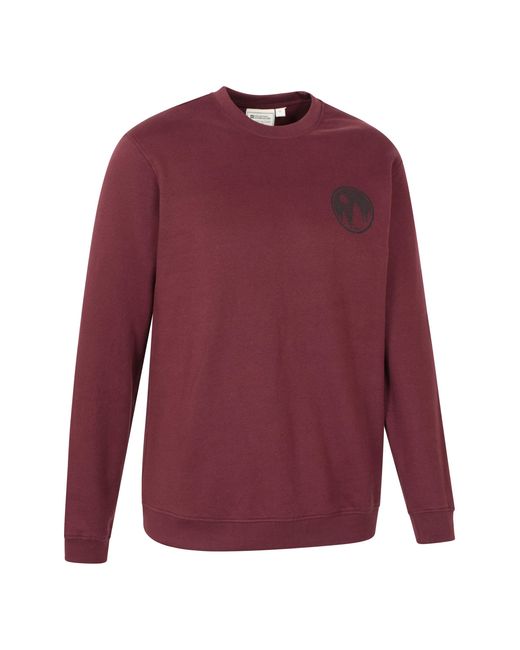 Mountain Warehouse Red 'Circle Mountain' Crew Neck Sweatshirt Casual Lightweight Pullover Jumper Cotton for men