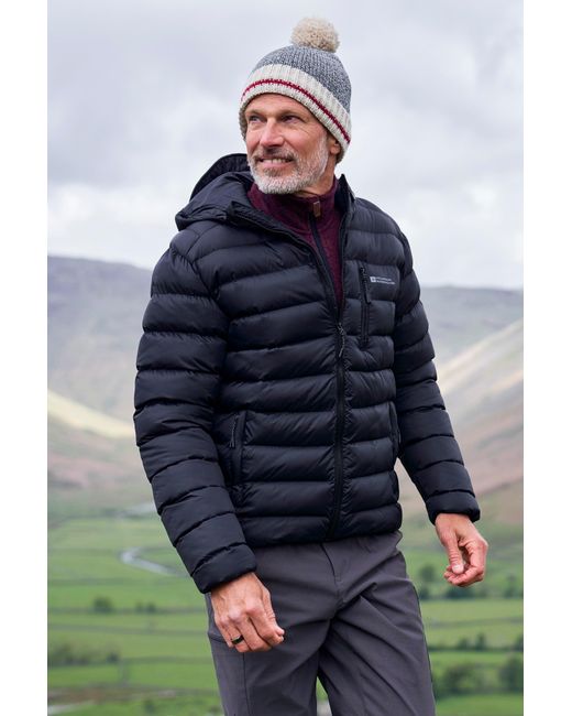 Mountain Warehouse Blue 'Link' Padded Jacket Water Resistant Warm Everyday Coat for men