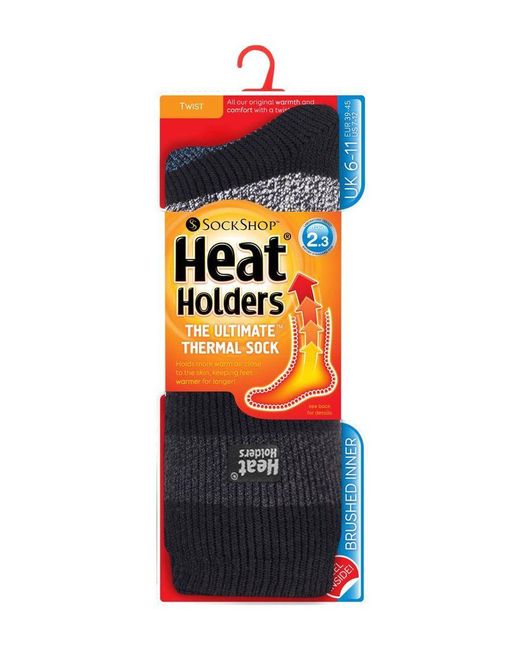 Heat Holders Blue Twist Patterned Thermal Socks for men