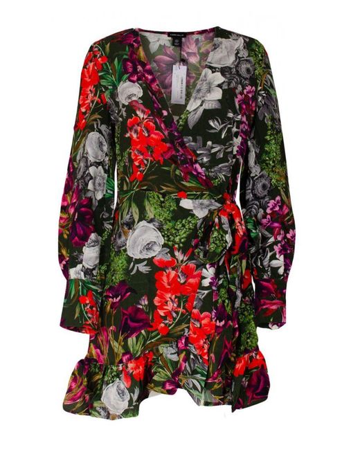 Karen Millen White Garden Floral Wrap Dress