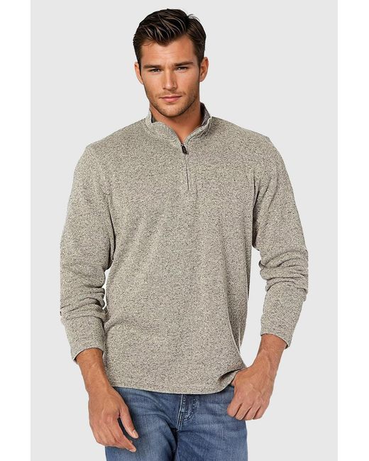 Wrangler Gray Zip Neck Fleece Sweater for men