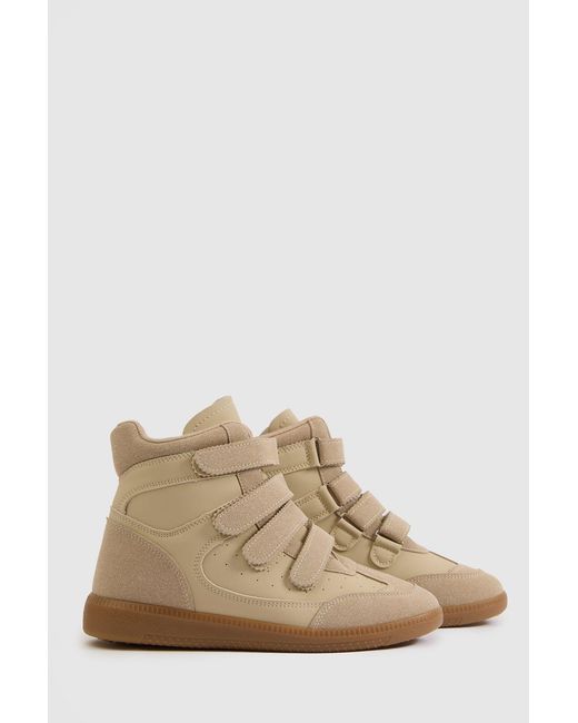 Boohoo Blue Wedge Adjustable Strap Trainers
