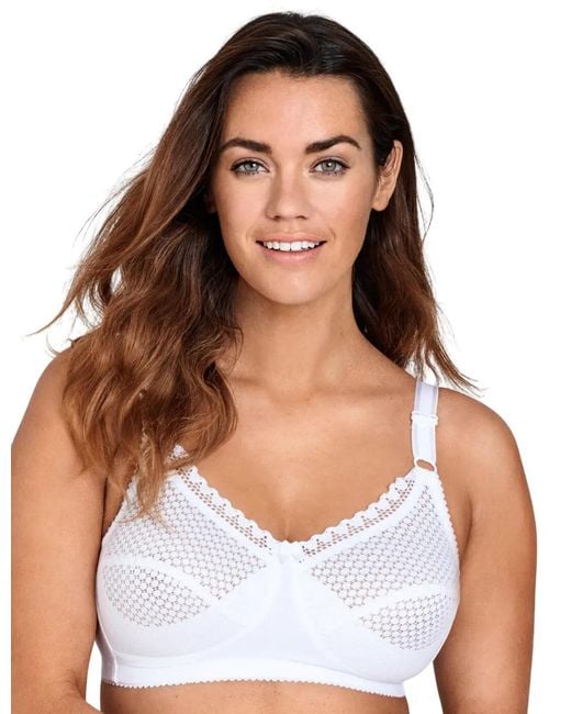 Miss Mary Of Sweden Blue 2248 Cotton Dots Full Cup Wireless Bra