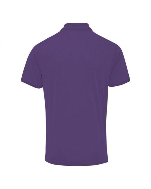 PREMIER Purple Coolchecker Pique Short Sleeve Polo T-Shirt for men