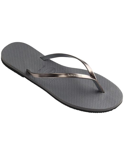 Havaianas Brown Metallic Patterned Thong Toe Flip Flops
