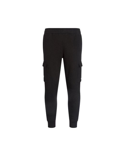 Nike Black Repeat Taping Logo Fleece Joggers for men