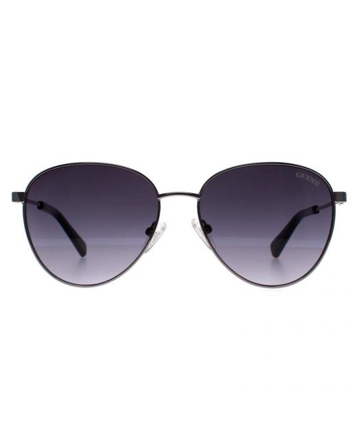 Guess Purple Round Shiny Gunmetal Smoke Gradient Gu8257 for men