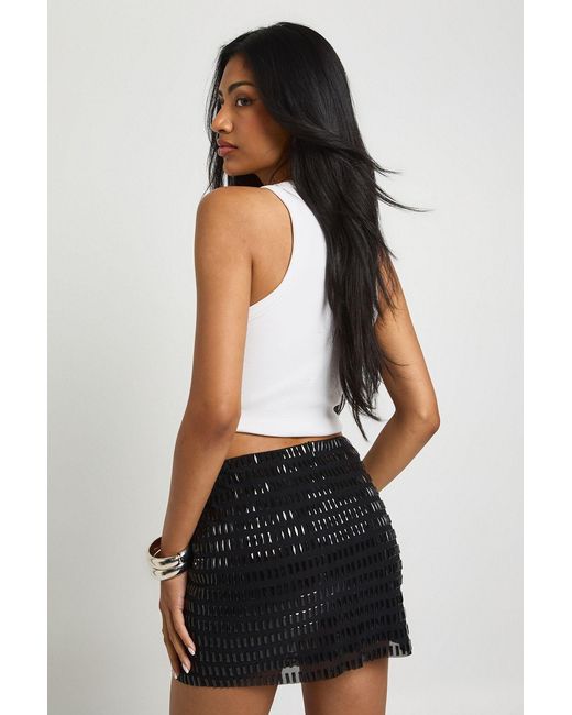 Boohoo White Hotfix Mini Skirt