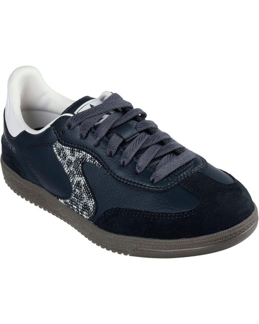 Skechers Hotshot Glanzende Vlekken Dames Zwart/wit Sneakers in het Blue