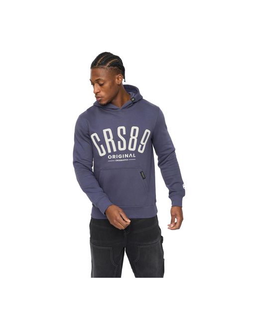Crosshatch Blue Hallfell Hoodie for men