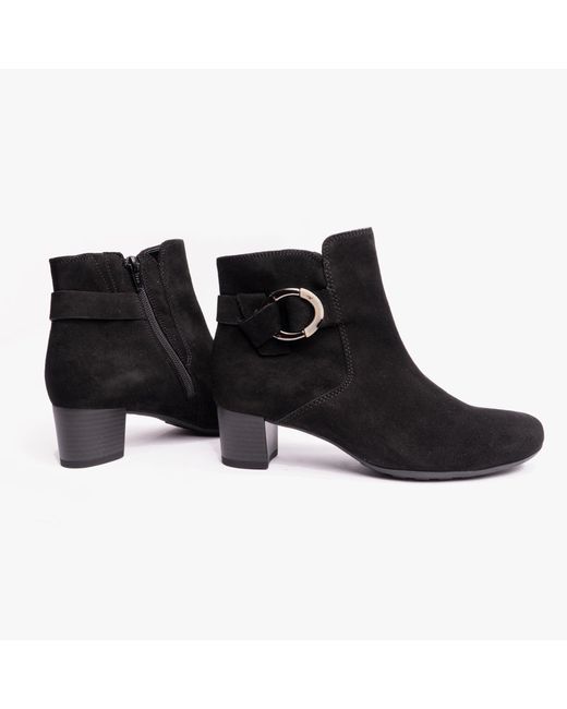 Gabor Black Hemp Ankle Boots
