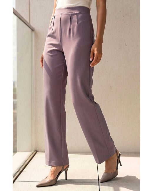 Roman Natural Petite Straight Leg Ponte Stretch Trouser