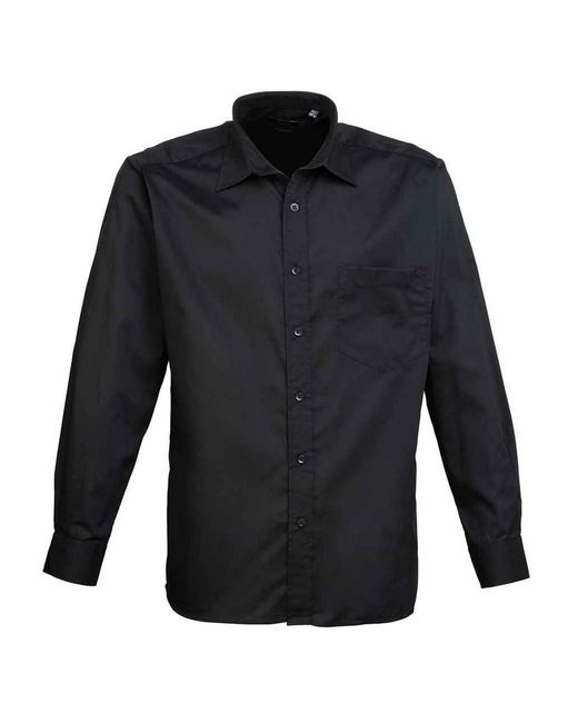 PREMIER Blue Poplin Long-Sleeved Shirt for men