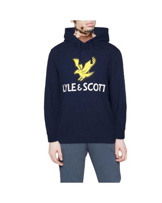 Lyle & Scott Blue Hoodies Long Sleeve for men