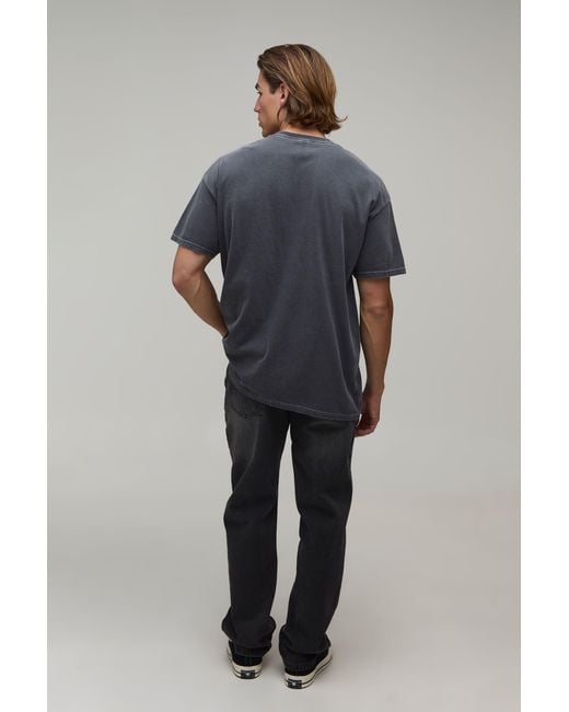 BoohooMAN Gray Washed Oversized Spiderman Gothic License Print T-Shirt for men