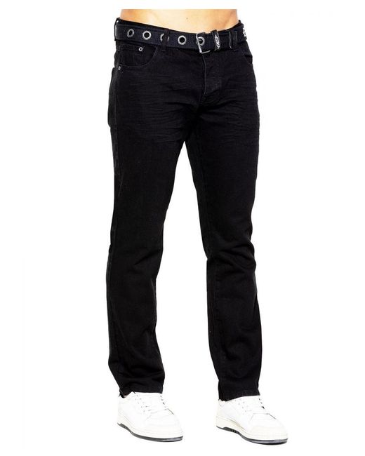 Enzo Blue Denim Straight Fit Jeans for men