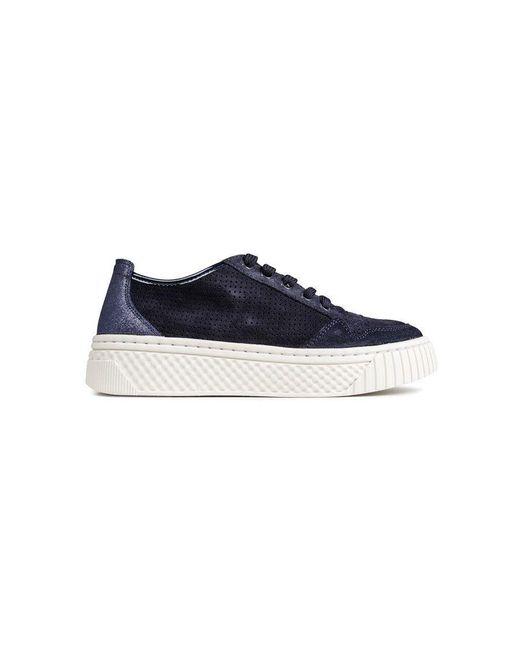 Geox Blue Perforated Cup Sole Trainers