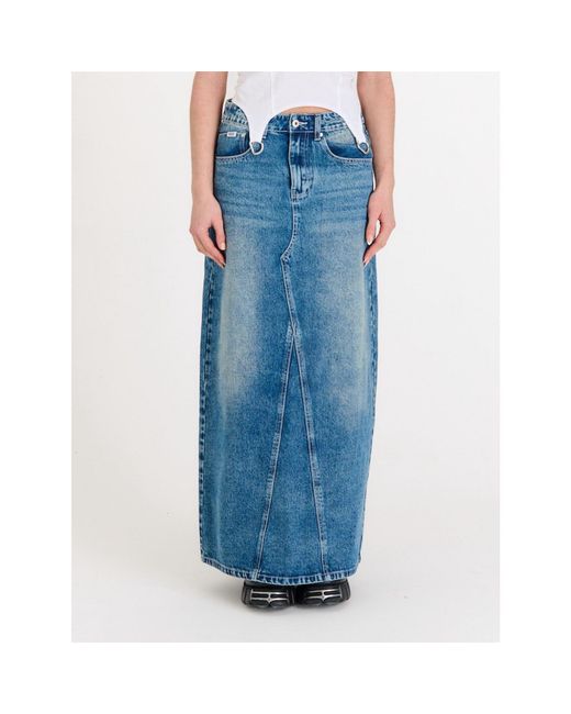 The Ragged Priest Blue Rag Maxi Skirt B