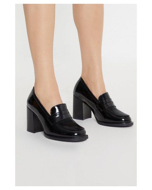 PRINCIPLES Black : Lark Platform High Heel Penny Loafers