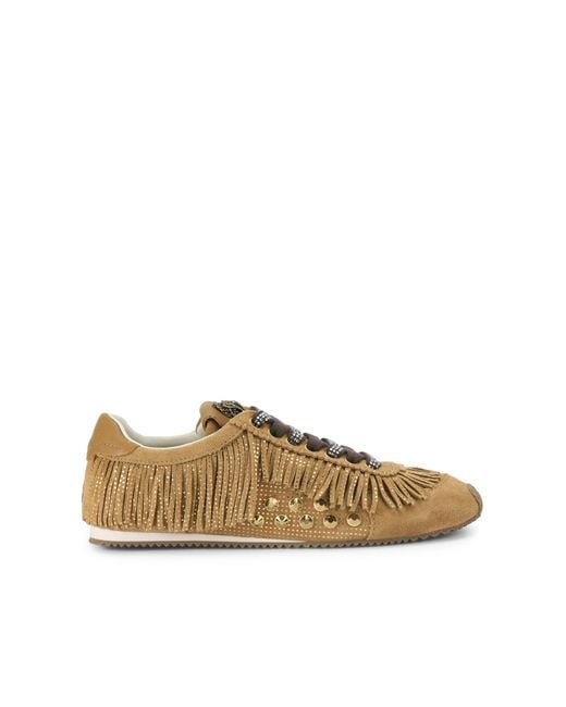 Kurt Geiger Natural Suede Islington Fringe Sneaker Sneakers