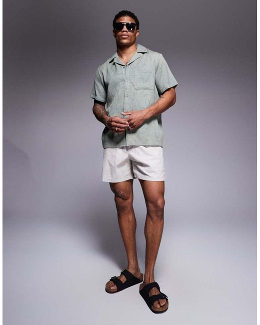 South Beach Gray Textured Short Sleeve Shirt for men