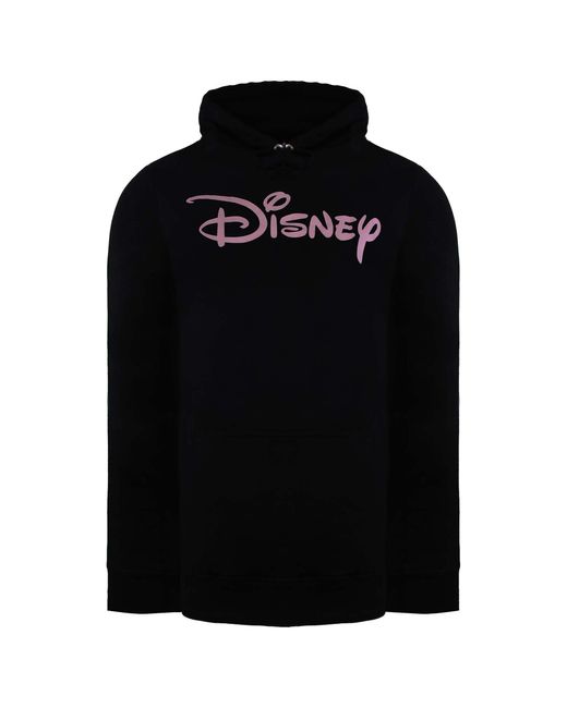 Disney Black Plain Logo Hoodie Cotton