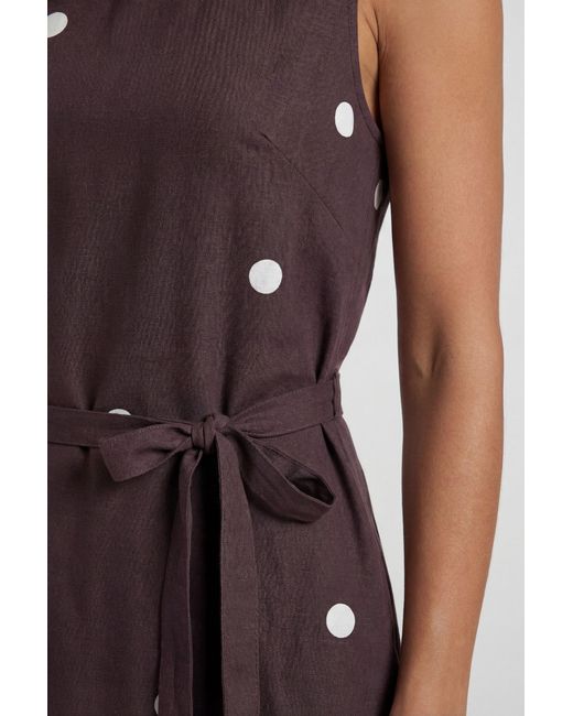 Wallis Brown Polka Dot Belted Maxi Dress