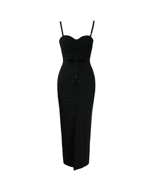 PUMA Black X Rihanna Fenty Front Ruched Cut Out Dress 577296 01 Nylon