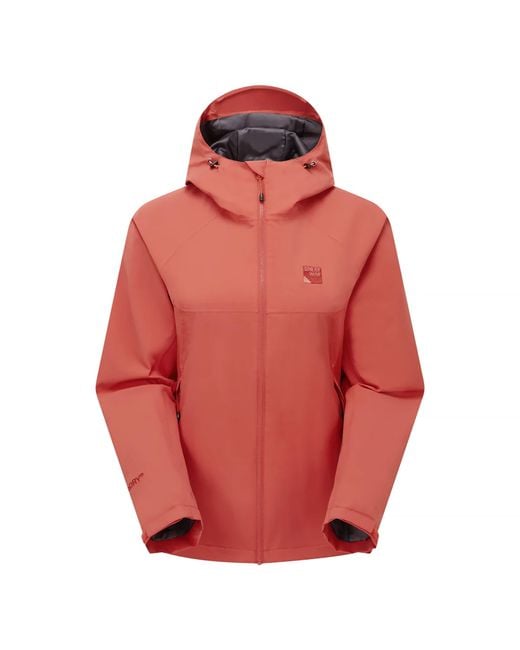 Sprayway Red Ladies Lightweight Waterproof Hooded Hiking Rain With Zip Shell Jacket Coat