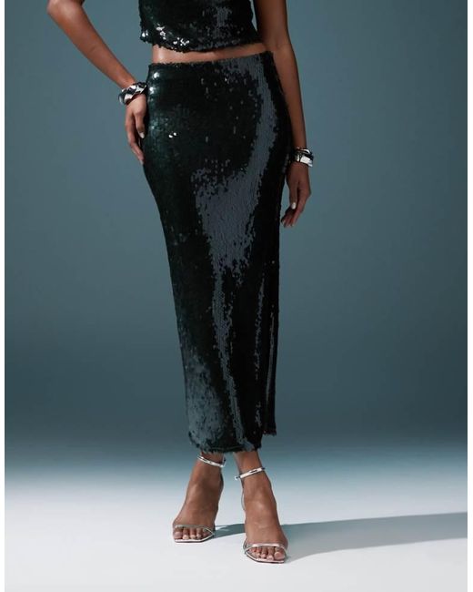 ASOS Blue Co-Ord Sequin Maxi Skirt