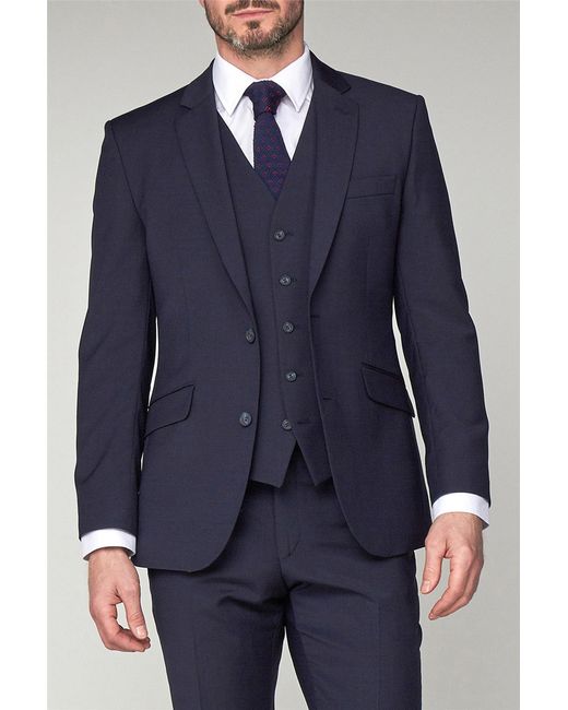 Scott Blue Sleeveless V-Neck Plain Regular Fit Suit Waistcoat for men