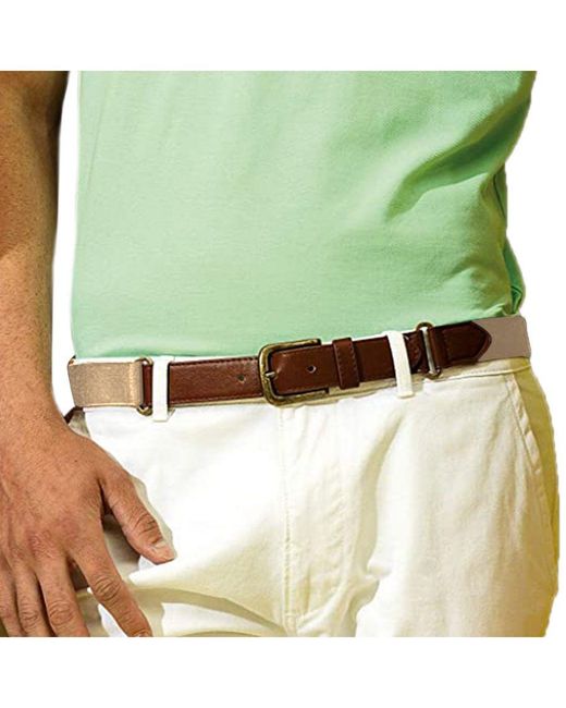 Asquith & Fox Brown Faux Leather And Canvas Belt for men