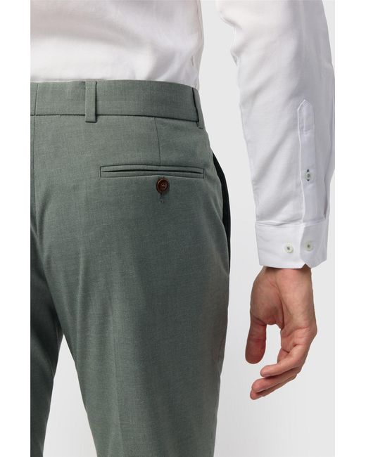 Antique Rogue Gray Flat Fronted Slim Fit Suit Trousers for men