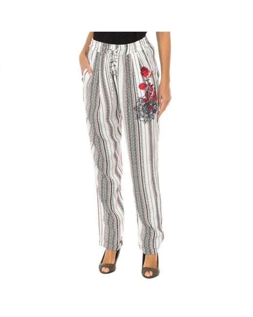 Desigual Multicolor Long Pants With Adjustable Rope 72p2yh9 Woman Viscose