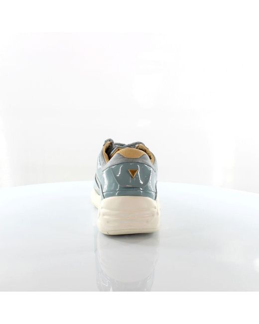 PUMA Blue R698 Patent Nude Leather Lace Up Trainers 362274 02