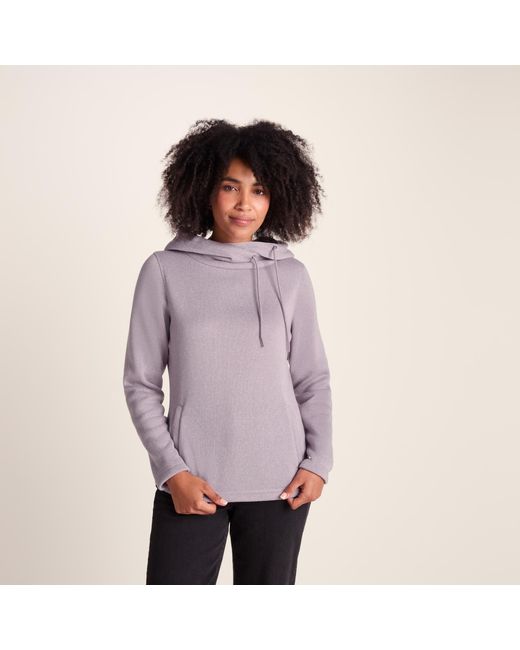 TOG24 Purple Acer Knitlook Fleece Hoody Pale Marl