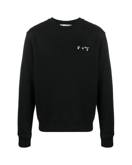Off-White c/o Virgil Abloh Black Ow Logo Slim Fit Sweatshirt Cotton for men