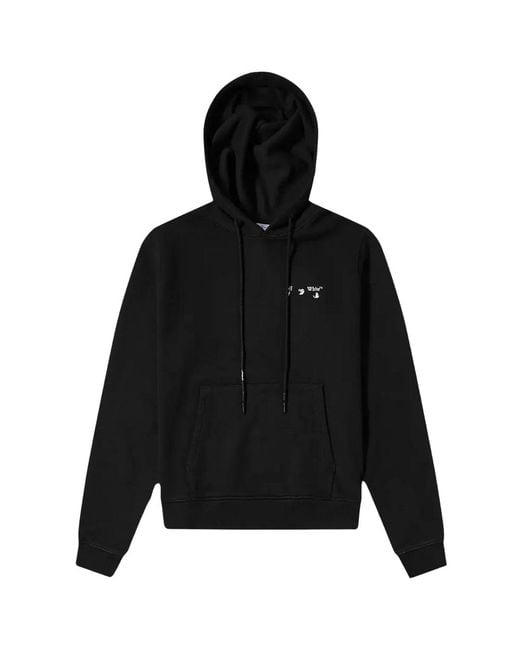 Off-White c/o Virgil Abloh Black Monotone Arrow Logo On Back Hoodie Cotton for men