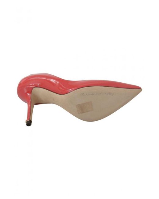 Dolce & Gabbana Red Dark Patent Leather Heels Pumps