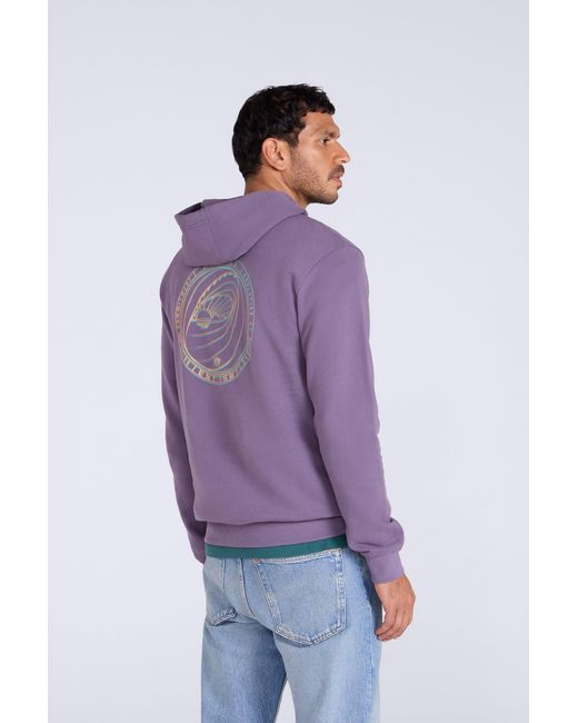 Mountain Warehouse Purple 'River' Hoodie Drawcord Adjustable Hood Cosy Pullover Cotton for men