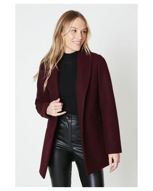 MAINE Red Single Breasted Formal Coat