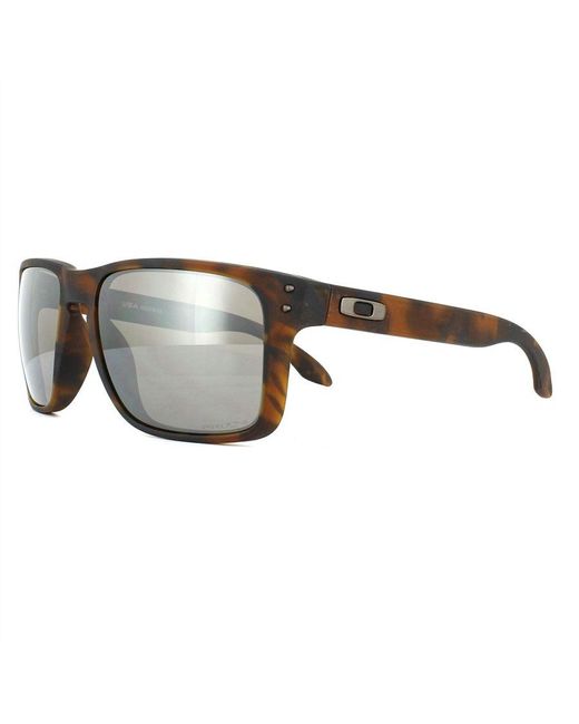 Oakley Gray Square Matt Tortoise Prizm Sunglasses for men