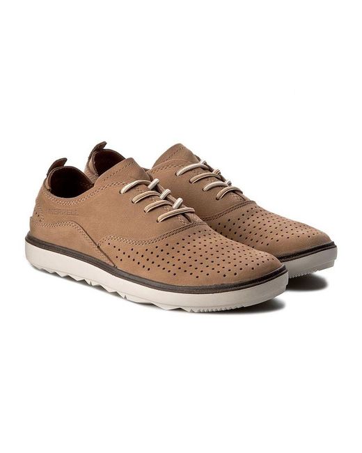 Merrell Brown Around Town Lace Air Shoes Nubuck Leather